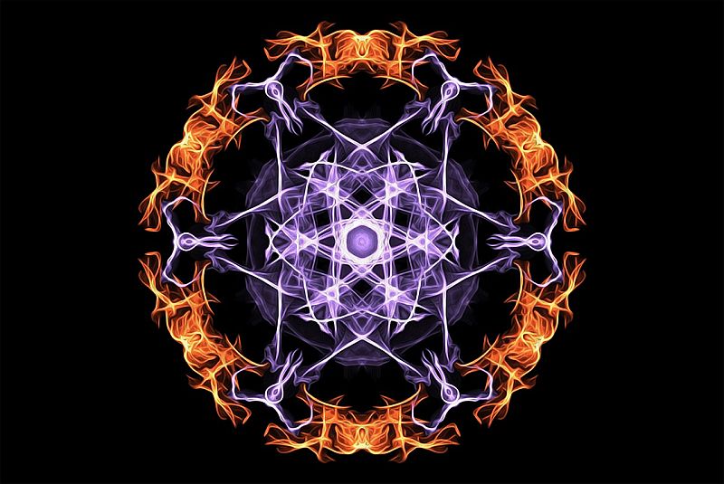 Fire Mandala Flames Magic Esoteric Mystic Blue